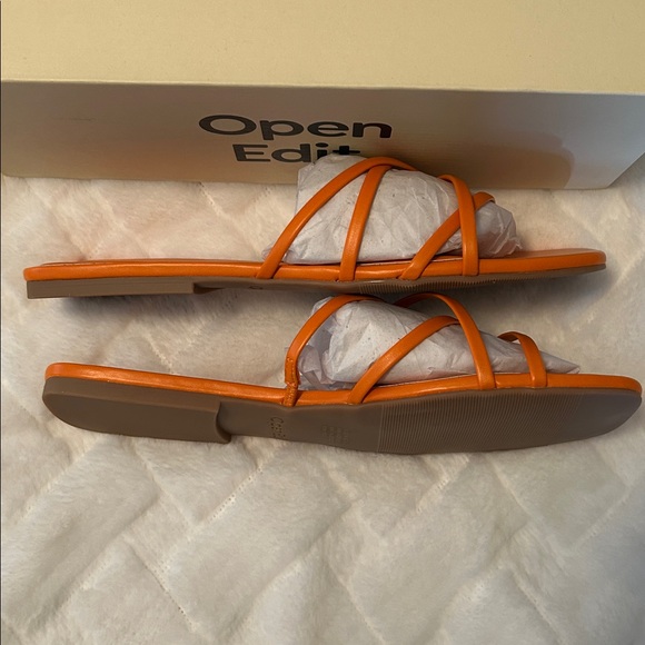 Open Edit Women's Strappy Bright Orange Sandals size 9.5 - Picture 4 of 8